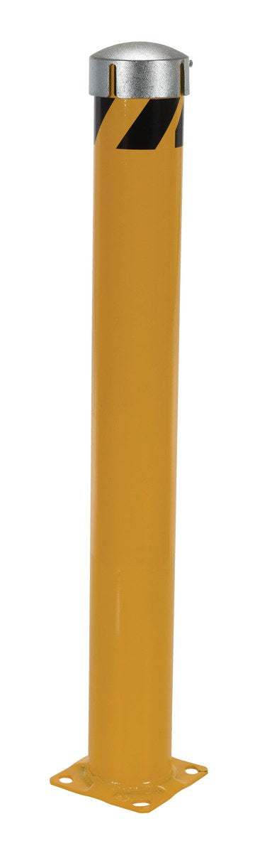 48"H x 5.5"D Steel Pipe Bollard with Chain Slots & Steel Cap