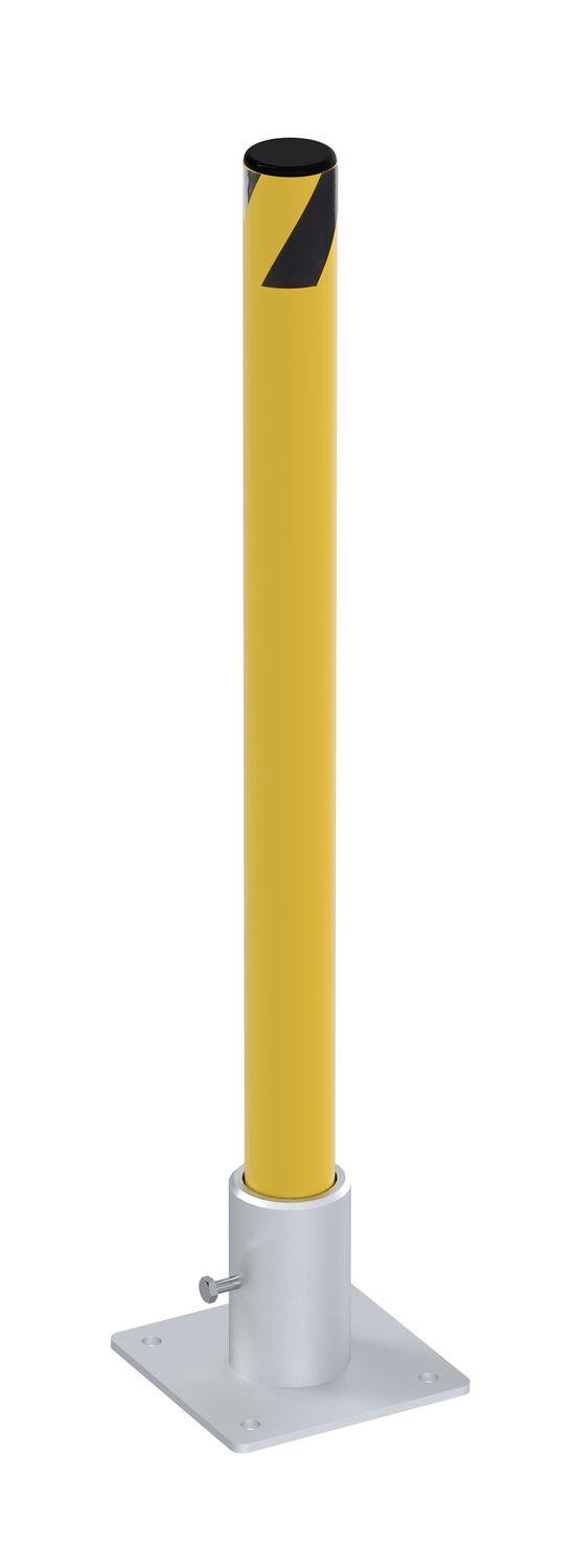 Steel Removable Pipe Safety Bollard 24 In x 1-3/4 In Yellow