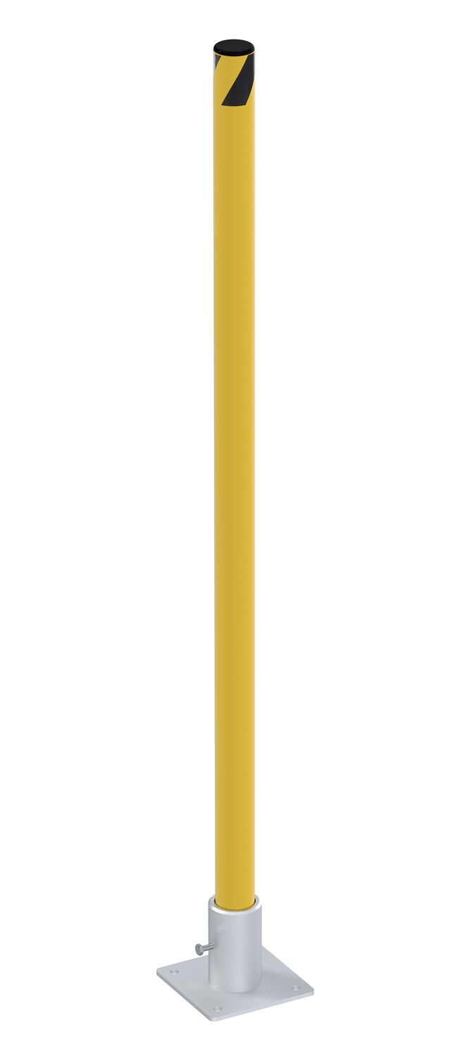 Steel Removable Pipe Safety Bollard 42 In x 1-3/4 In Yellow