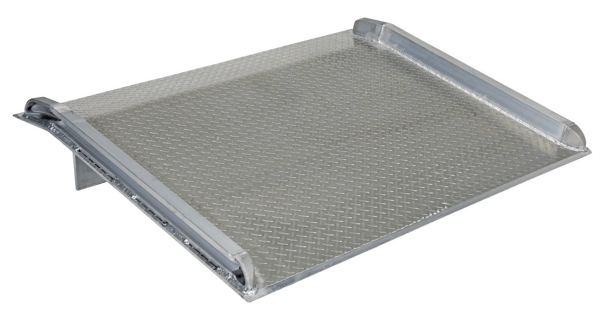 84"W x 54"L Aluminum Truck Dockboard with Side Curbs - 1,200-lbs Capacity