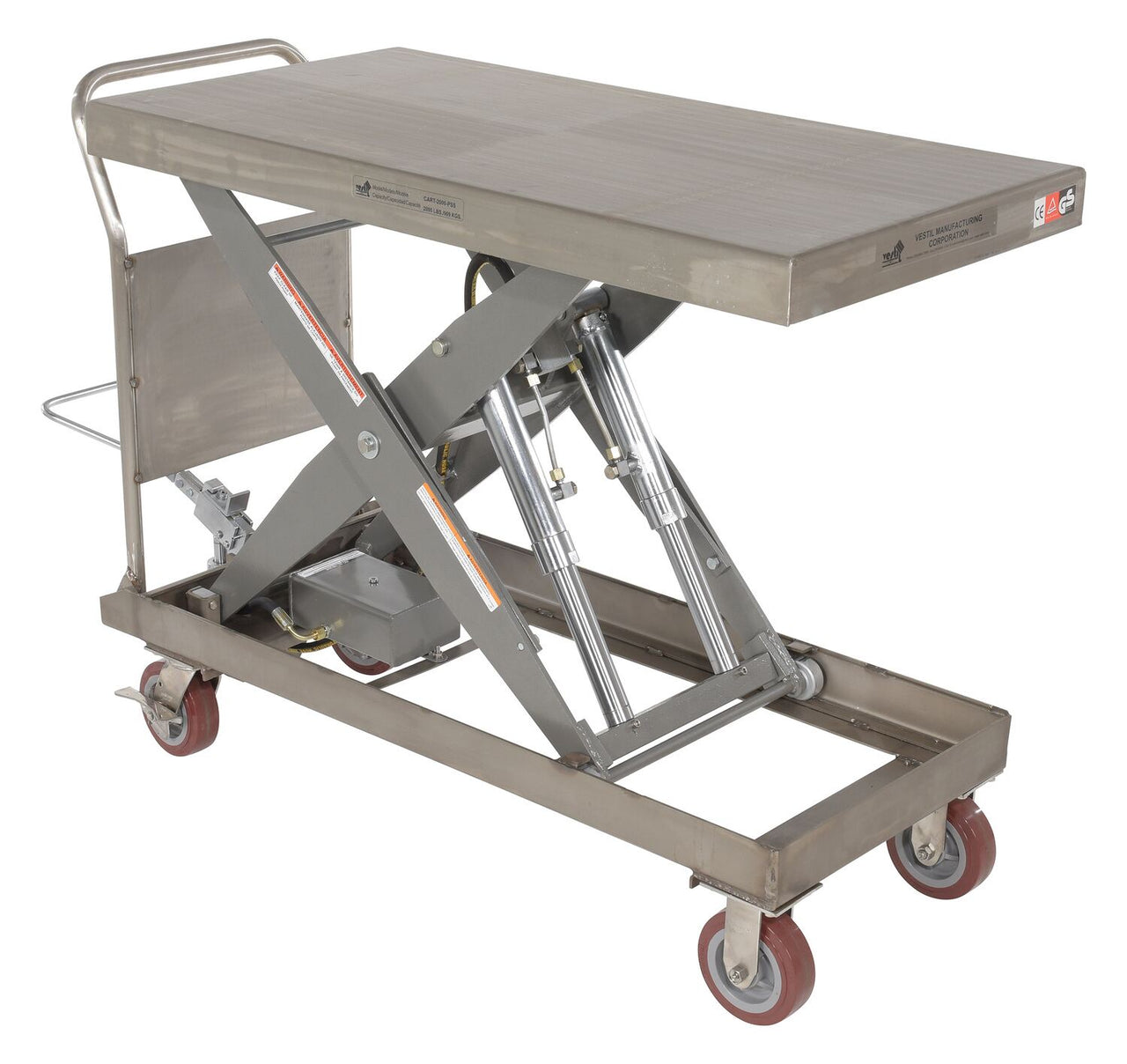 PARTIALLY SS ELEVATING CART 2K 24 X 47