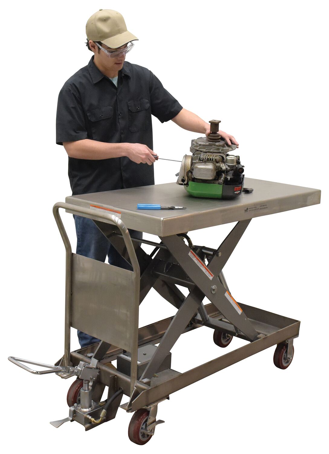 PARTIALLY SS ELEVATING CART 2K 24 X 47