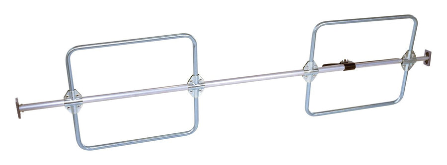 1 Piece Aluminum Galvanized Cargo Bar 103"L x 4-5/8"W 23-15/16"H With Hoops Silver