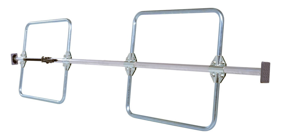 1 Piece Aluminum Galvanized Cargo Bar 104"L x 4-5/8"W 23-15/16"H With Hoops Silver