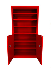 Thumbnail for Steel Cabinets USA Multi Purpose Storage-Cabinet Bookcase - 36x18x72 Red