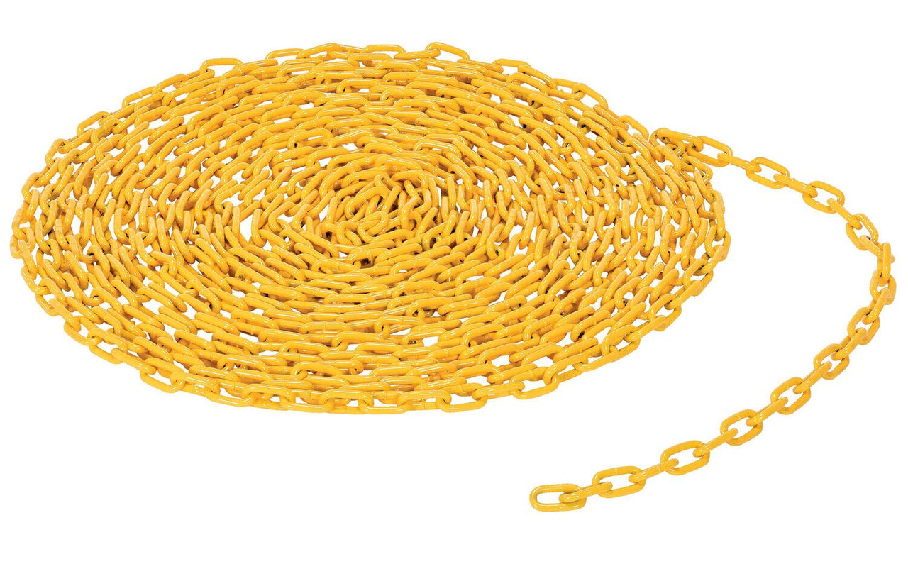 Steel Bollard Safety Chain 10 Foot 3/16 In. Thickness Yellow