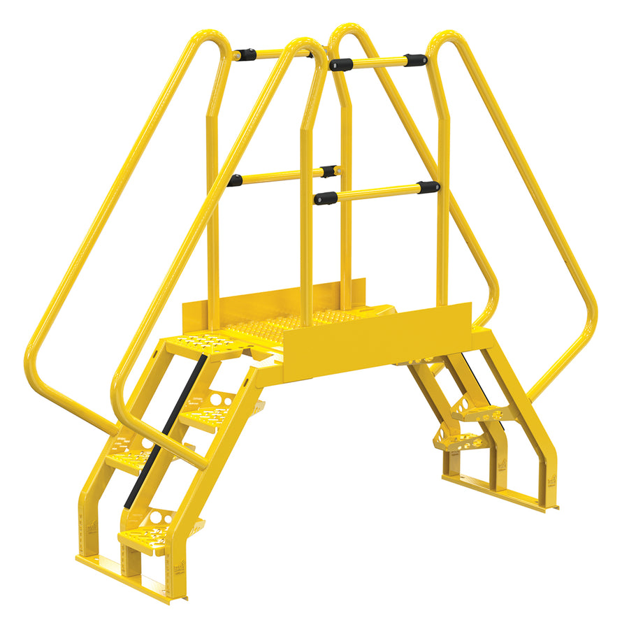 Alternating 4 Step Cross-Over Ladder w/ 56 Degree Step Angle & 32" Clear Span