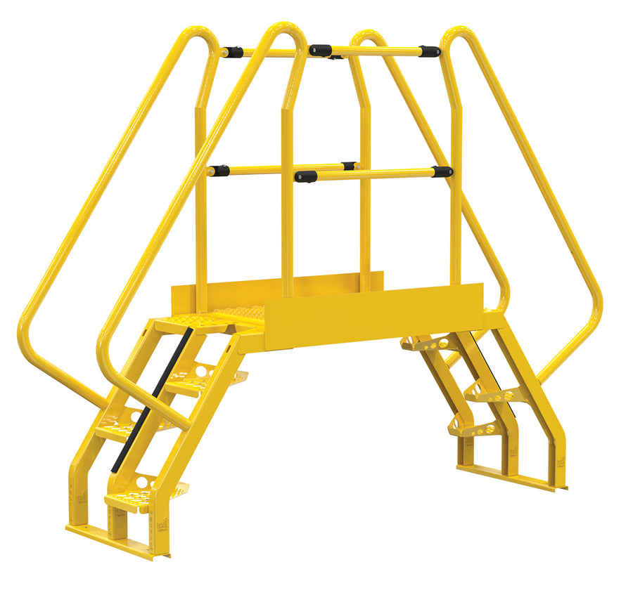 Alternating 4 Step Cross-Over Ladder w/ 56 Degree Step Angle & 44" Clear Span