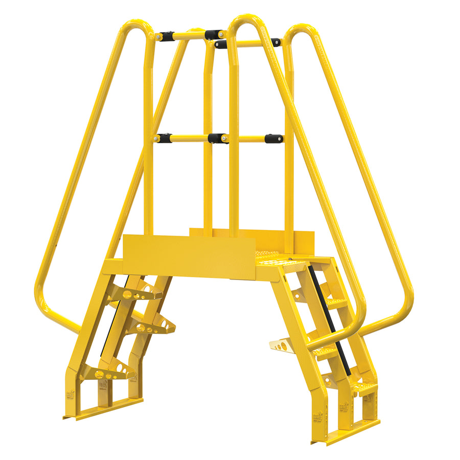 Alternating 4 Step Cross-Over Ladder w/ 68 Degree Step Angle & 20" Clear Span