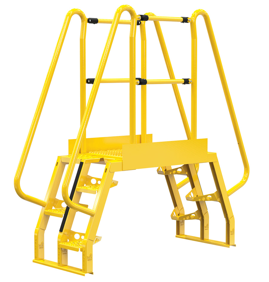 Alternating 4 Step Cross-Over Ladder w/ 68 Degree Step Angle & 32" Clear Span