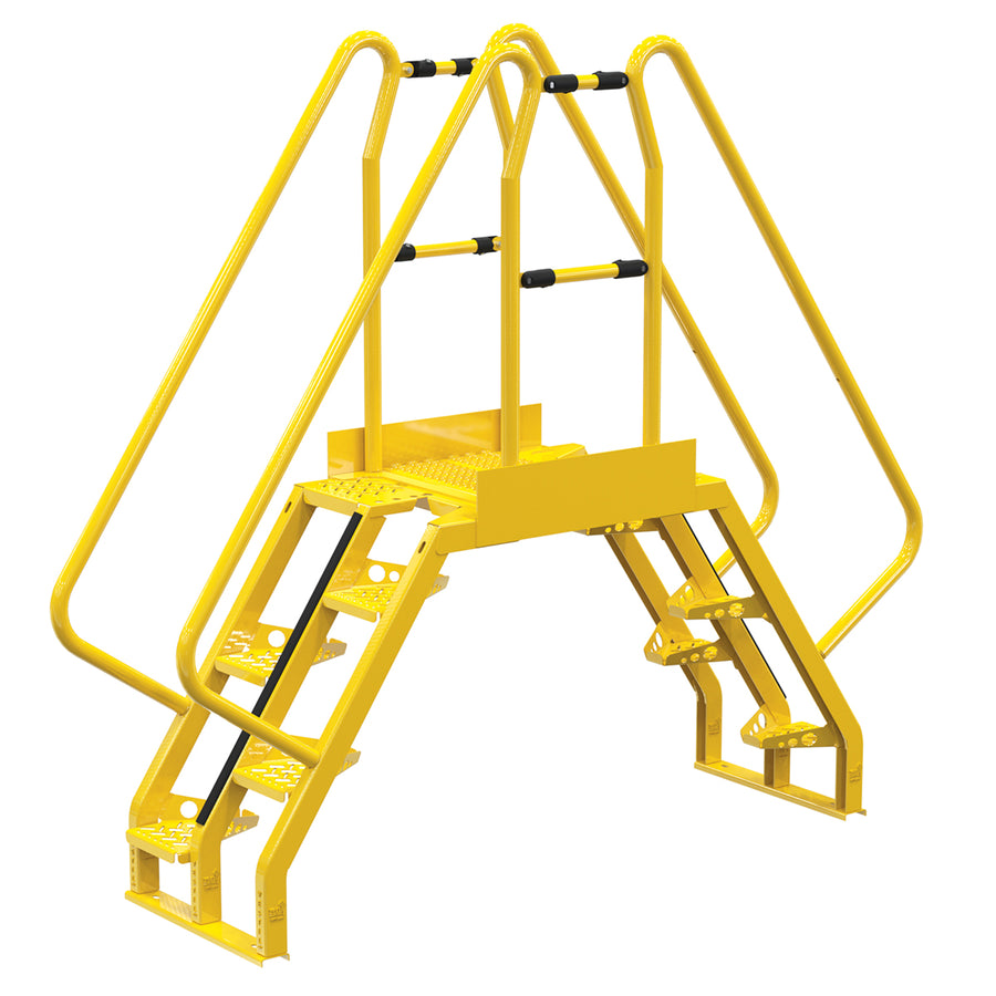 Alternating 5 Step Cross-Over Ladder w/ 56 Degree Step Angle & 20" Clear Span