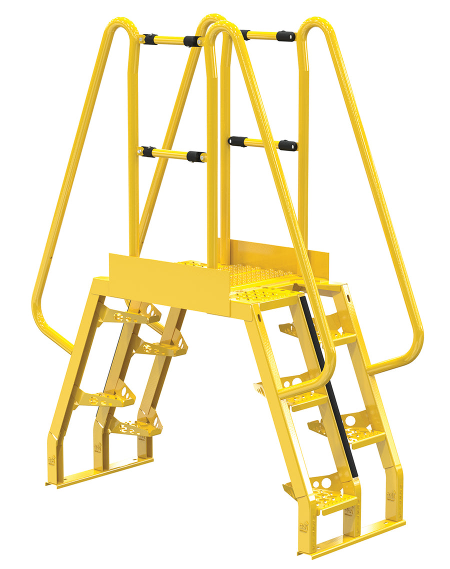 Alternating 5 Step Cross-Over Ladder w/ 68 Degree Step Angle & 20" Clear Span