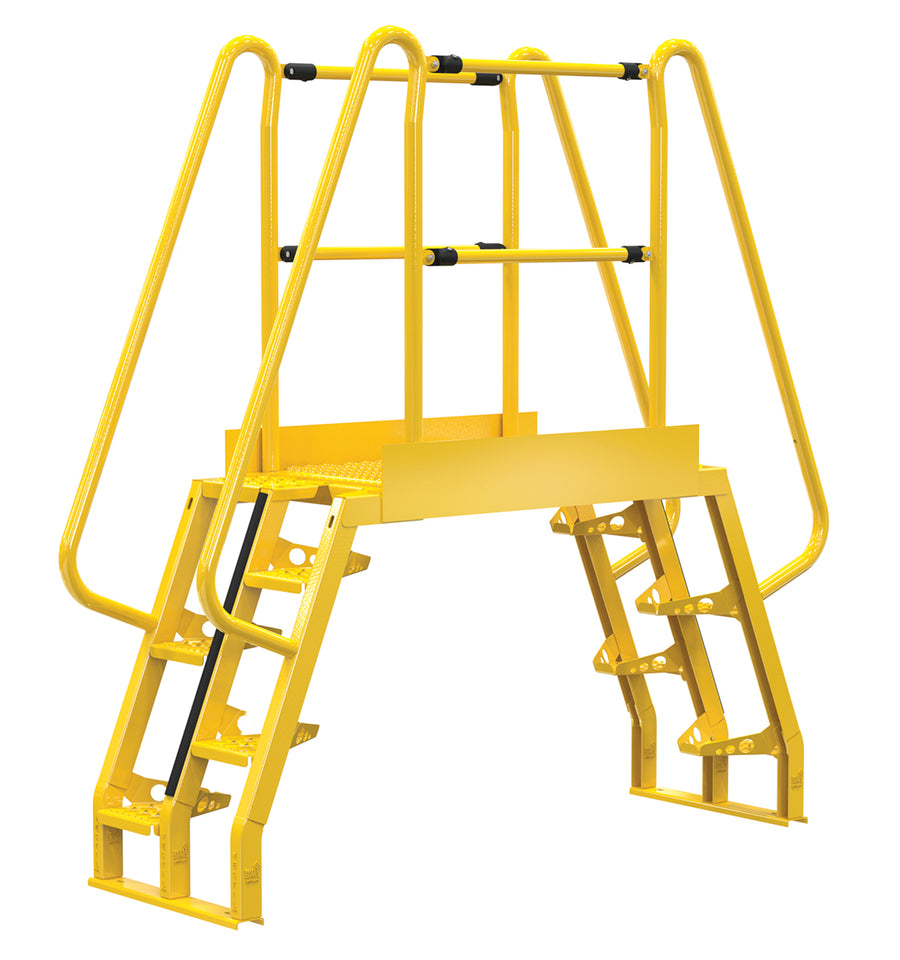 Alternating 5 Step Cross-Over Ladder w/ 68 Degree Step Angle & 44" Clear Span