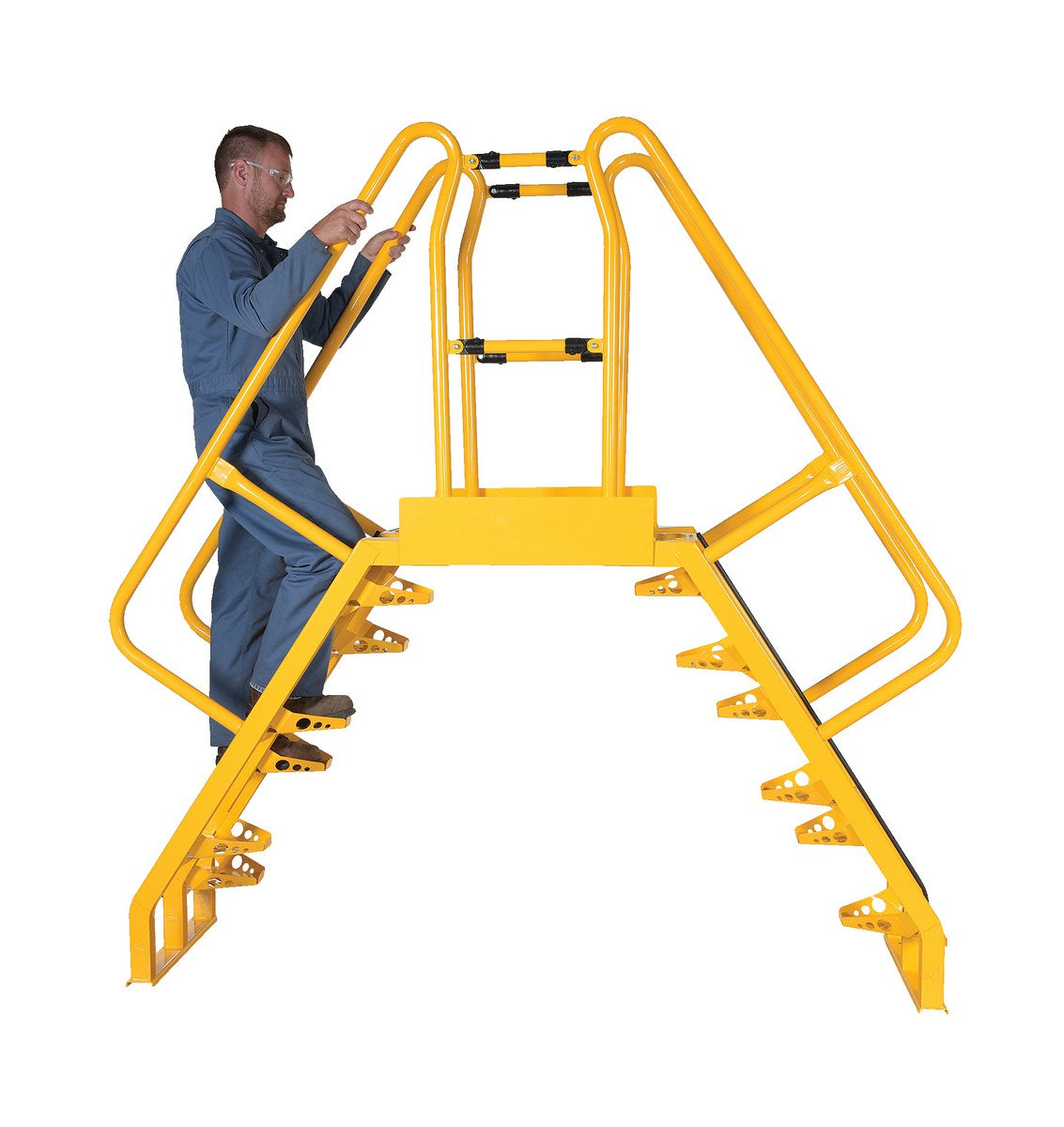 Alternating 7 Step Cross-Over Ladder w/ 56 Degree Step Angle & 20" Clear Span