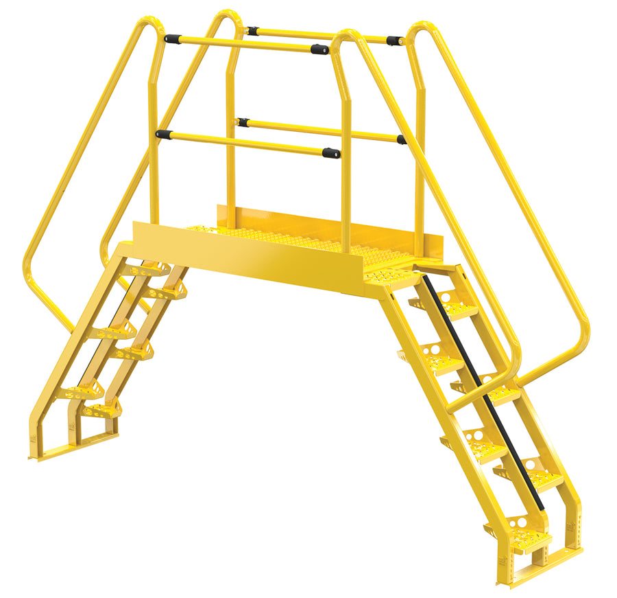 Alternating 7 Step Cross-Over Ladder w/ 56 Degree Step Angle & 56" Clear Span