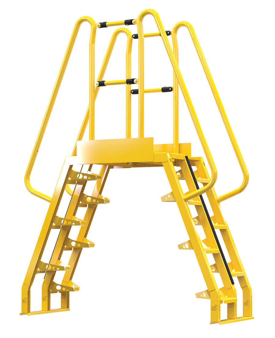 Alternating 7 Step Cross-Over Ladder w/ 68 Degree Step Angle & 20" Clear Span