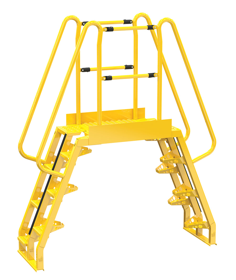 Alternating 7 Step Cross-Over Ladder w/ 68 Degree Step Angle & 32" Clear Span