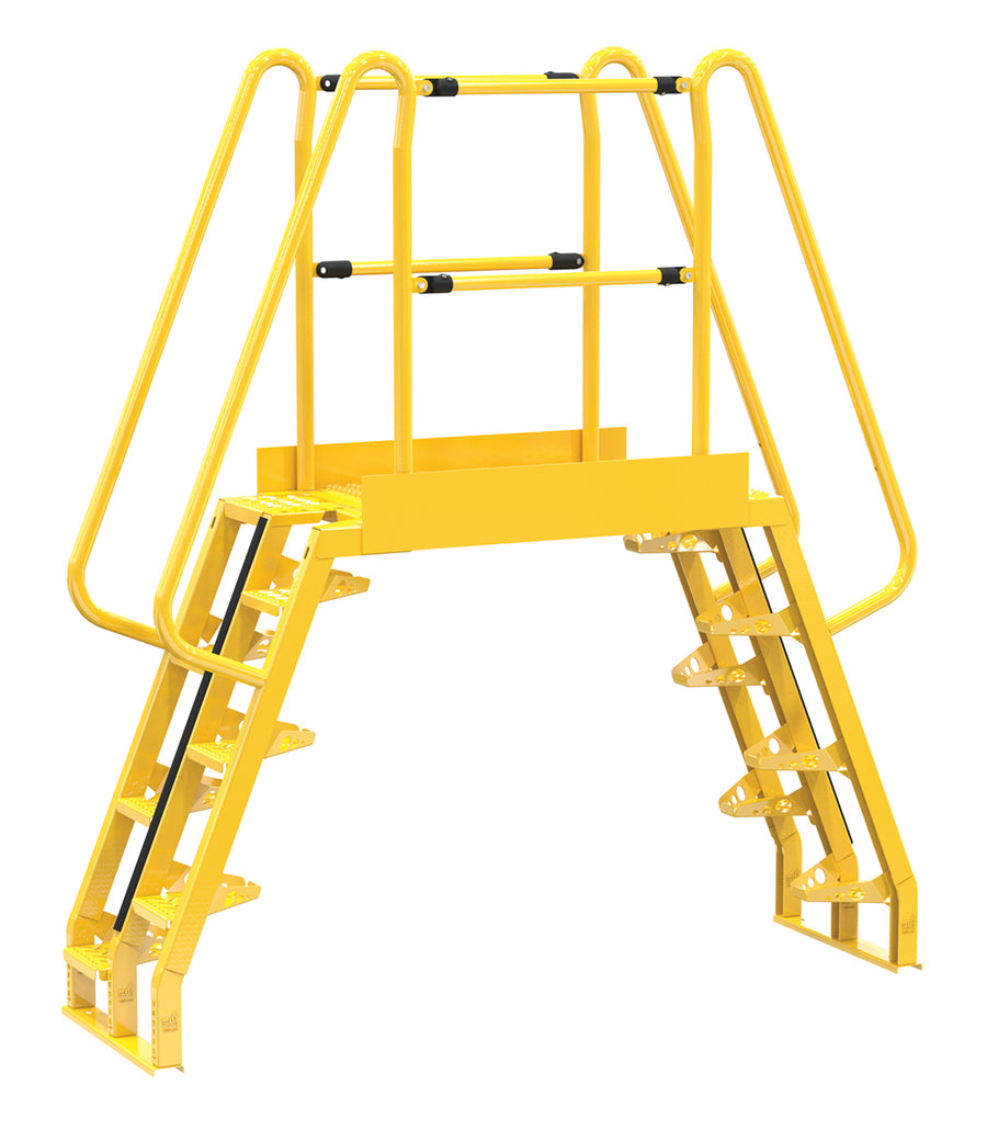 Alternating 7 Step Cross-Over Ladder w/ 68 Degree Step Angle & 44" Clear Span