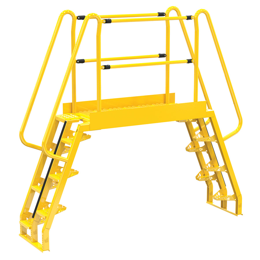 Alternating 7 Step Cross-Over Ladder w/ 68 Degree Step Angle & 56" Clear Span
