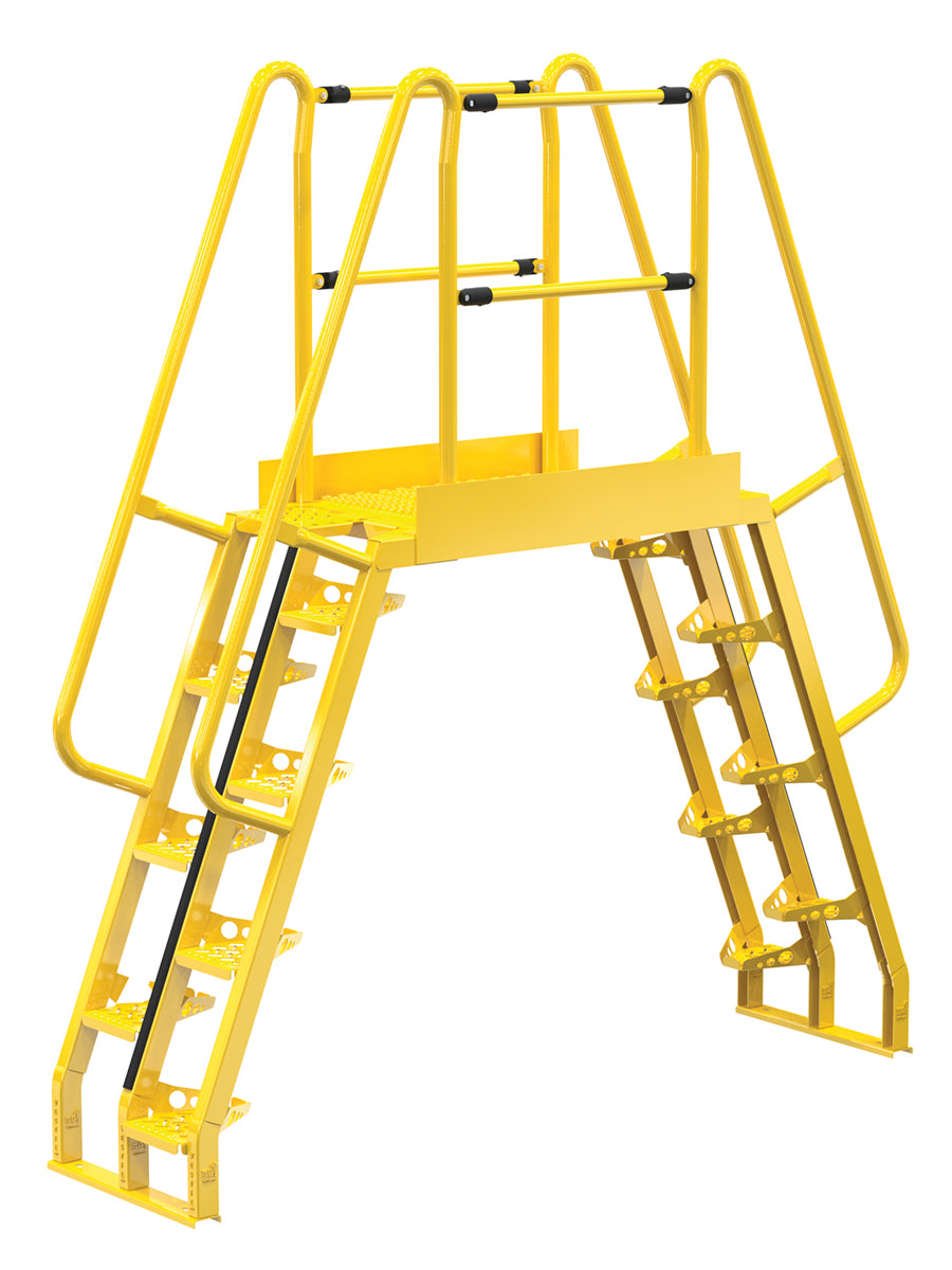 Alternating 8 Step Cross-Over Ladder w/ 68 Degree Step Angle & 44" Clear Span