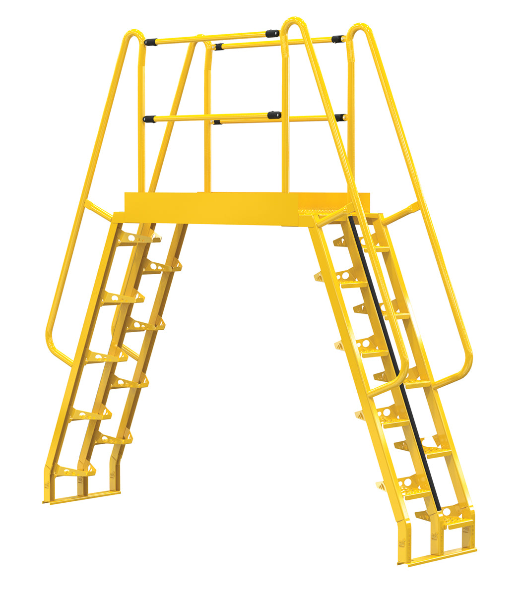 Alternating 10 Step Cross-Over Ladder w/ 68 Degree Step Angle & 56" Clear Span