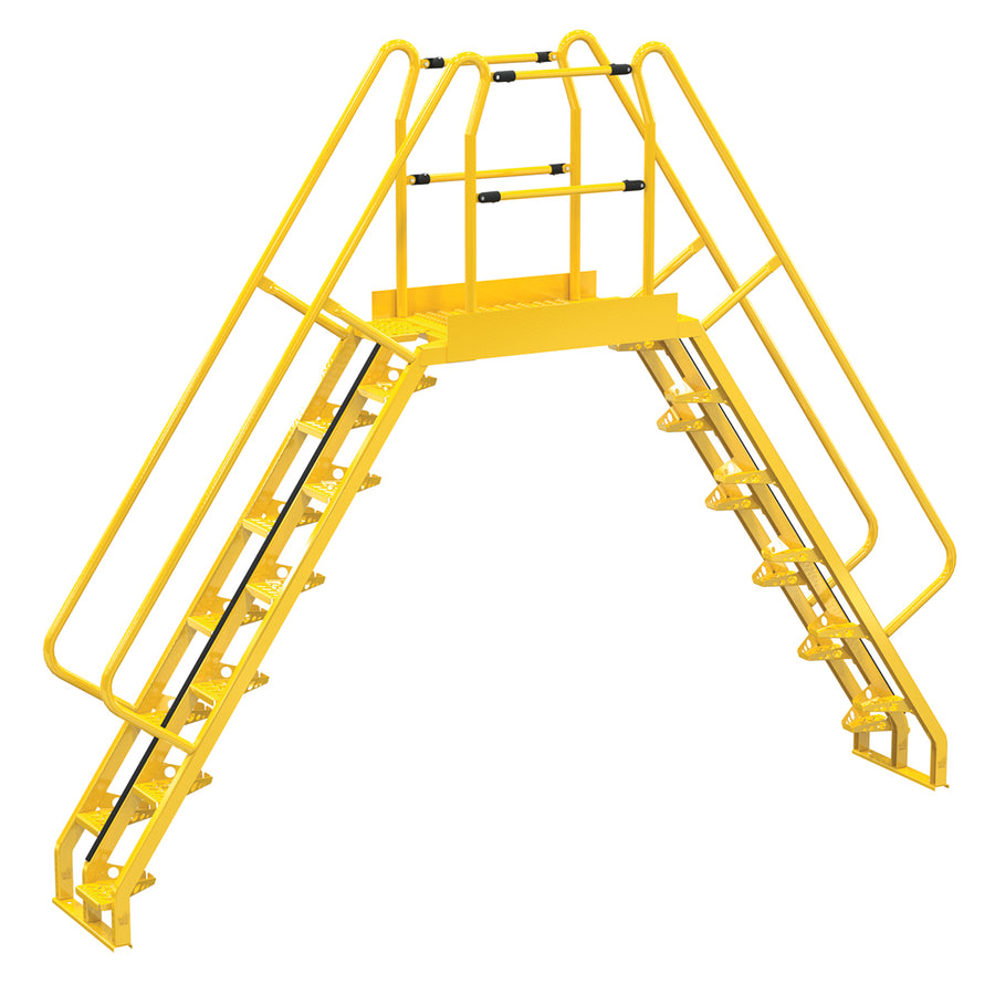 Alternating 12 Step Cross-Over Ladder w/ 56 Degree Step Angle & 44" Clear Span