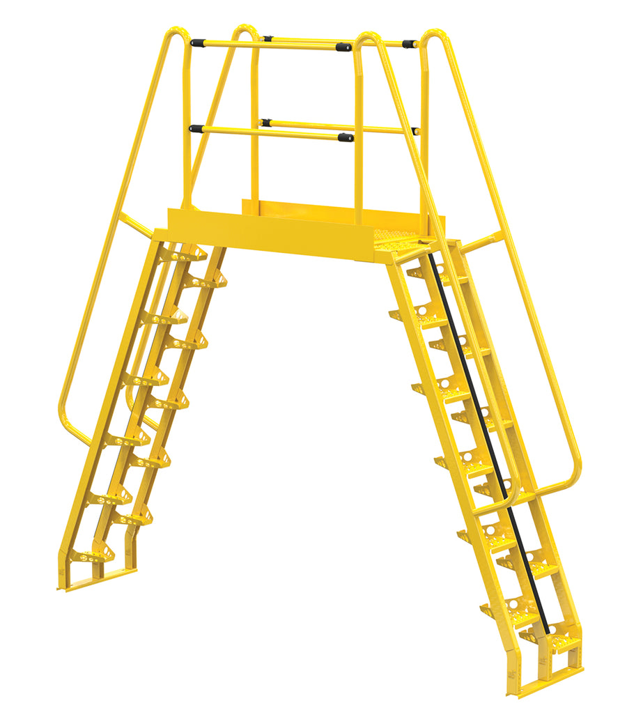 Alternating 12 Step Cross-Over Ladder w/ 68 Degree Step Angle & 56" Clear Span