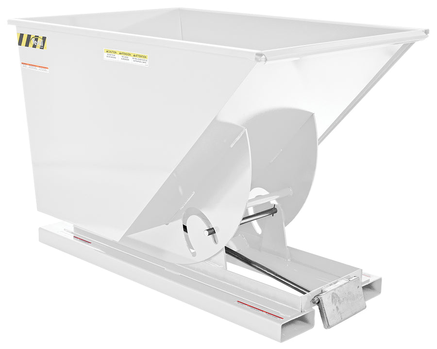 1 CuYd 70 Degree Heavy Duty Self Dumping Hopper w/ Bumper Release - White