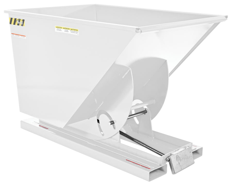 1 CuYd 70 Degree Light Duty Self Dumping Hopper w/ Bumper Release - White