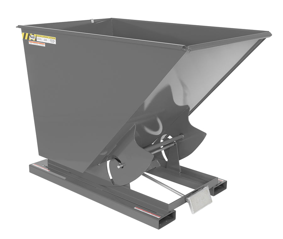 1-1/2 CuYd 70 Degree Heavy Duty Self Dumping Hopper w/ Bumper Release - Gray