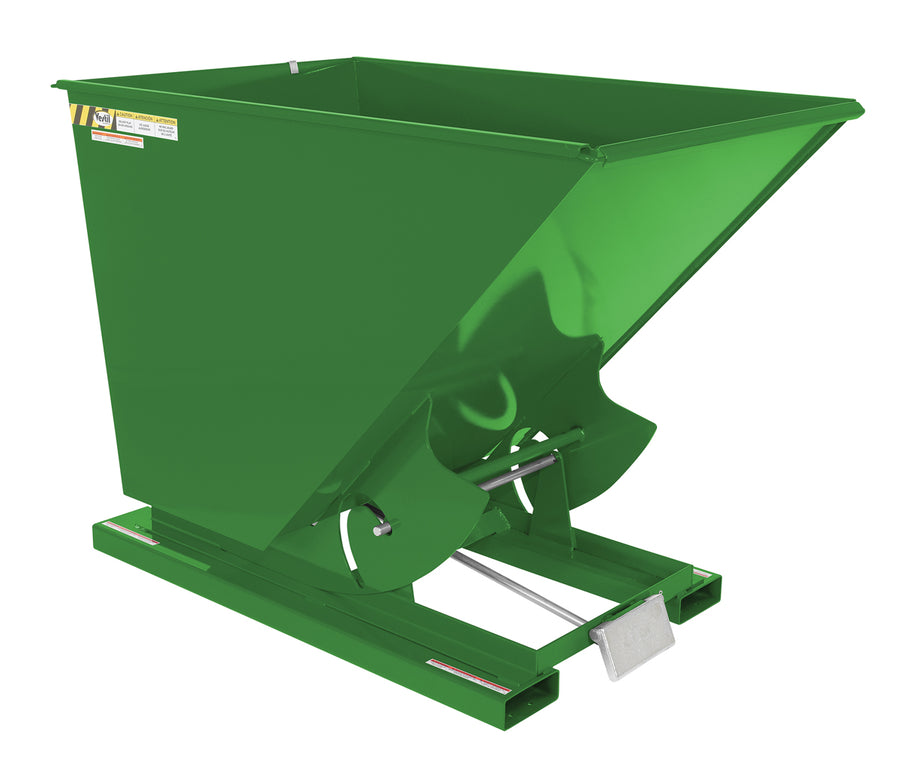 1-1/2 CuYd 70 Degree Light Duty Self Dumping Hopper w/ Bumper Release - Green