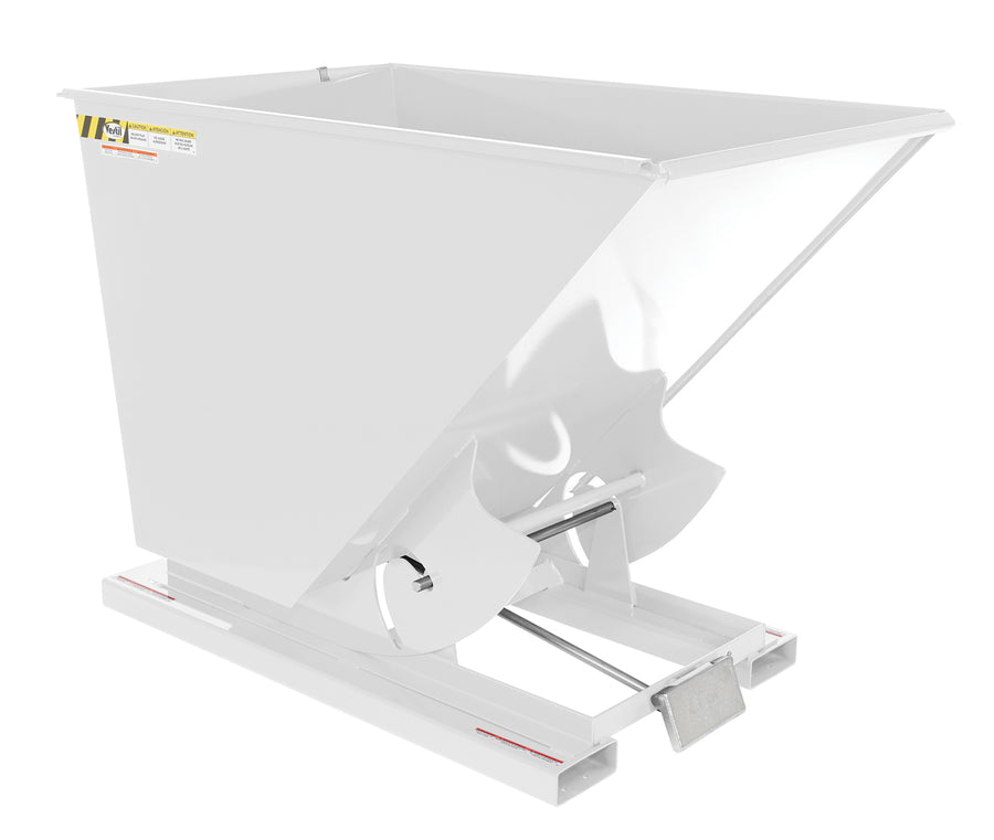 1-1/2 CuYd 70 Degree Light Duty Self Dumping Hopper w/ Bumper Release - White