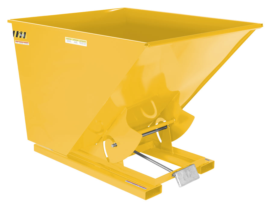 2 CuYd 70 Degree Heavy Duty Self Dumping Hopper w/ Bumper Release - Yellow