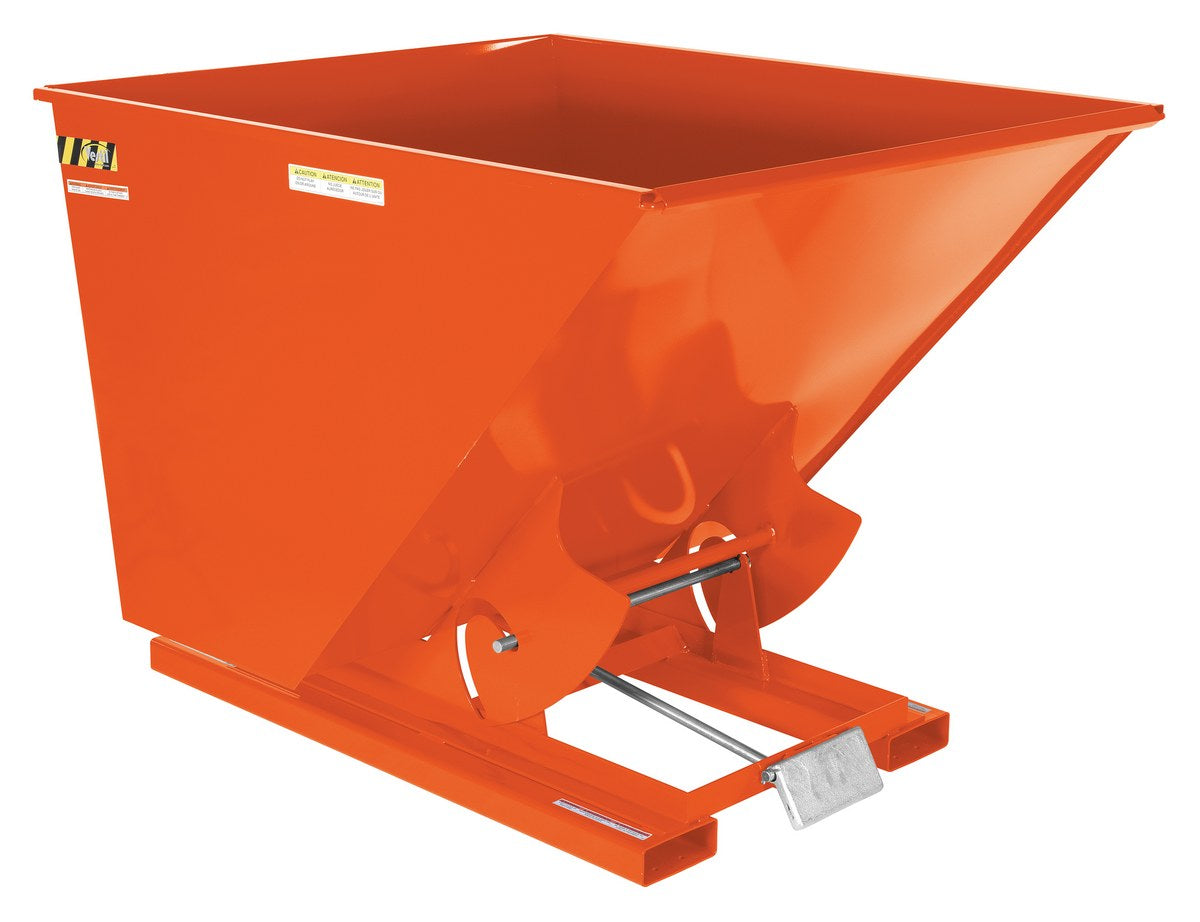 2 CuYd 70 Degree Light Duty Self Dumping Hopper w/ Bumper Release - Orange