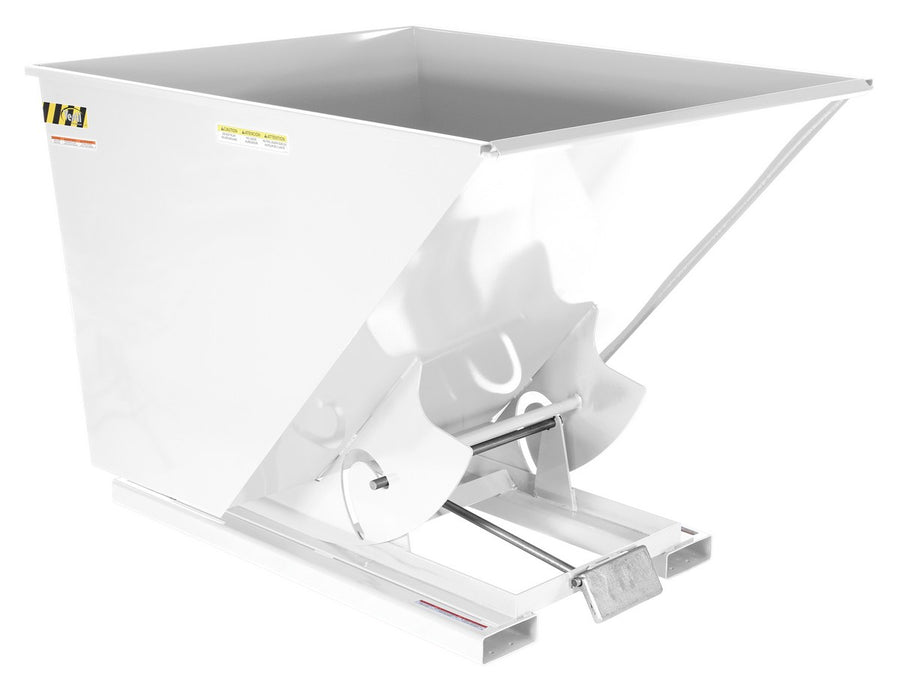 2 CuYd 70 Degree Light Duty Self Dumping Hopper w/ Bumper Release - White