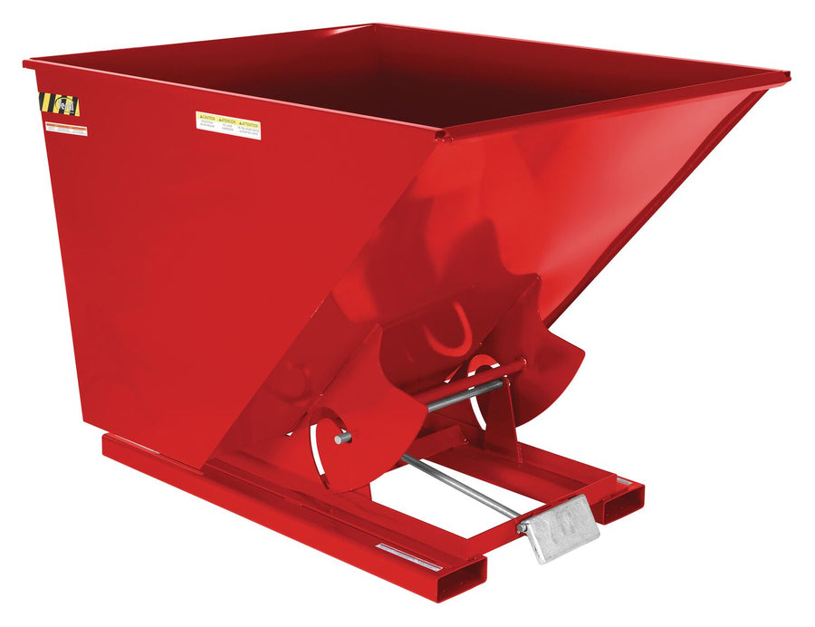 2 CuYd 70 Degree Medium Duty Self Dumping Hopper w/ Bumper Release - Red