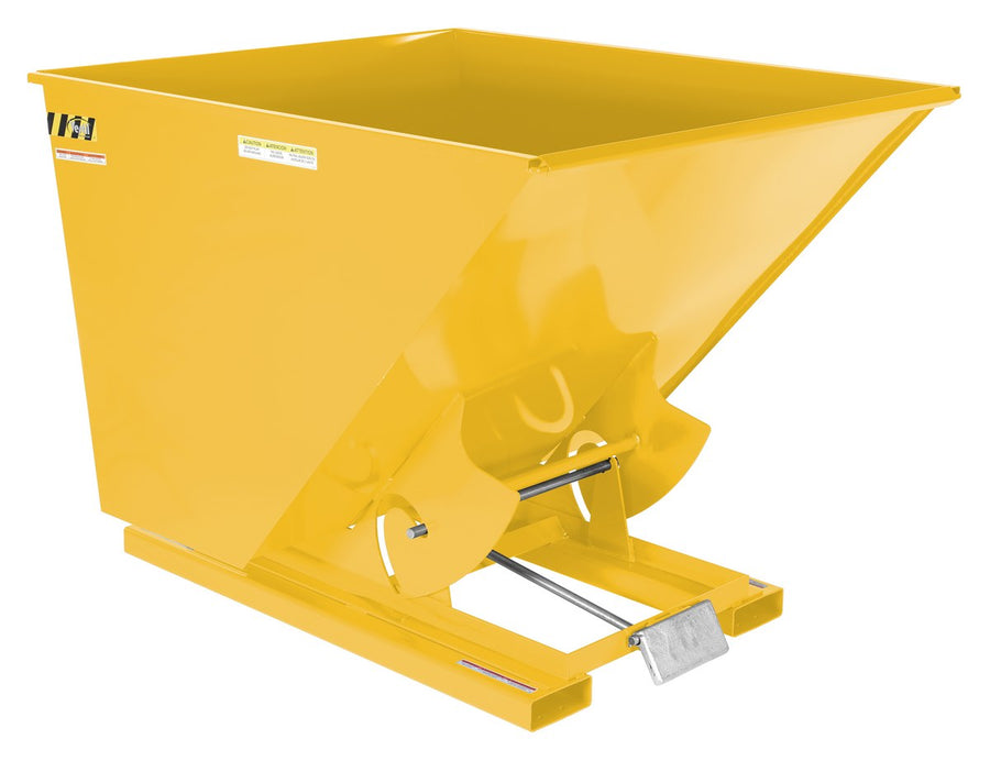 2 CuYd 70 Degree Medium Duty Self Dumping Hopper w/ Bumper Release - Yellow