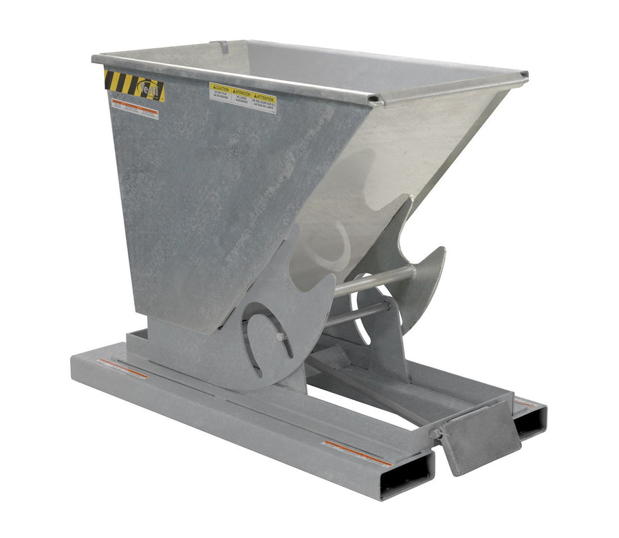 1/4 CuYd 70 Degree Heavy Duty Self Dumping Hopper w/ Bumper Release - Galvanized
