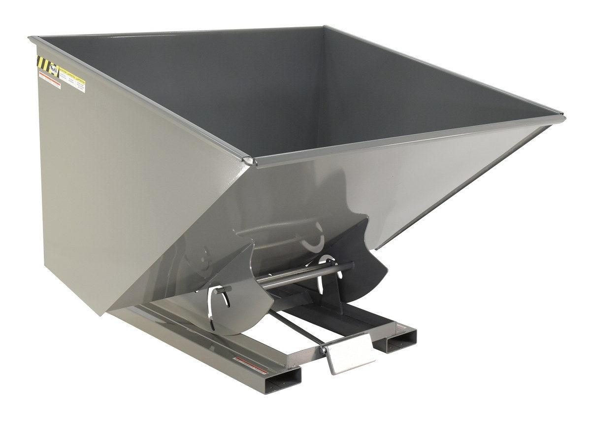 2-1/2 CuYd 70 Degree Heavy Duty Self Dumping Hopper w/ Bumper Release - Gray