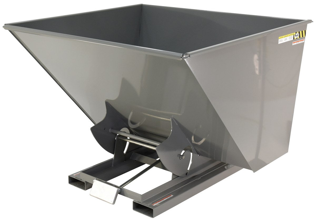 2-1/2 CuYd 70 Degree Heavy Duty Self Dumping Hopper w/ Bumper Release - Gray