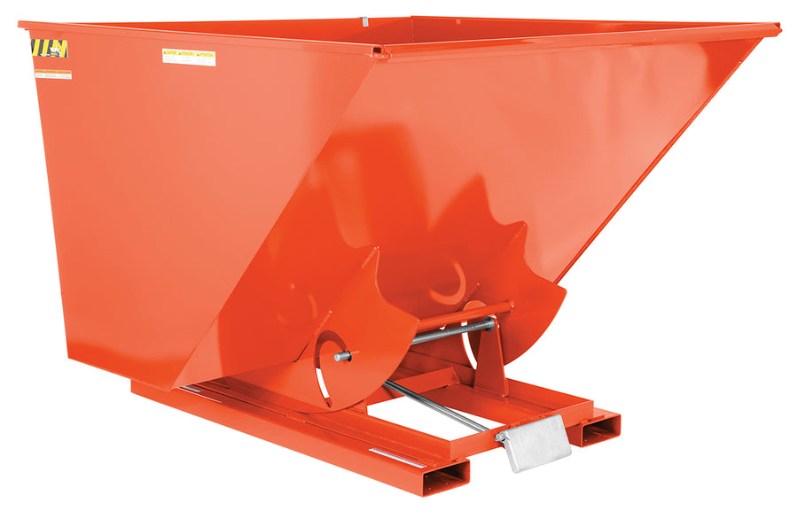 2-1/2 CuYd 70 Degree Heavy Duty Self Dumping Hopper w/ Bumper Release - Orange