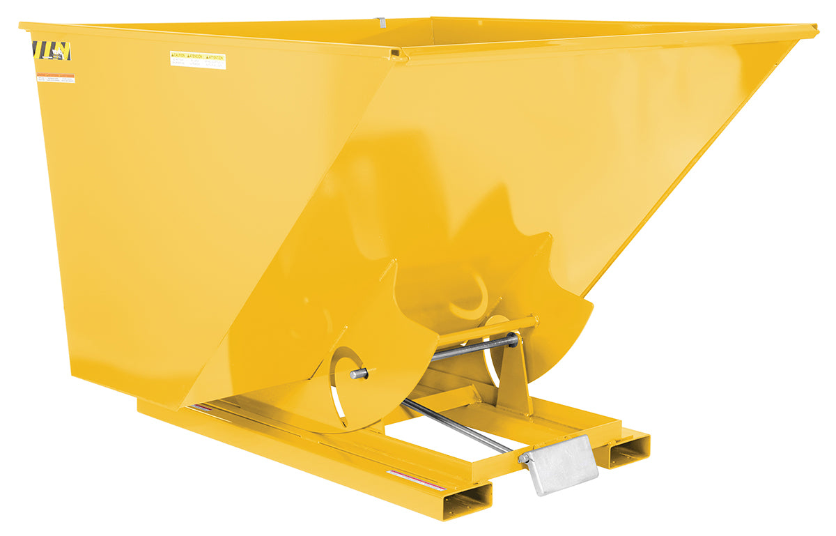 2-1/2 CuYd 70 Degree Heavy Duty Self Dumping Hopper w/ Bumper Release - Yellow
