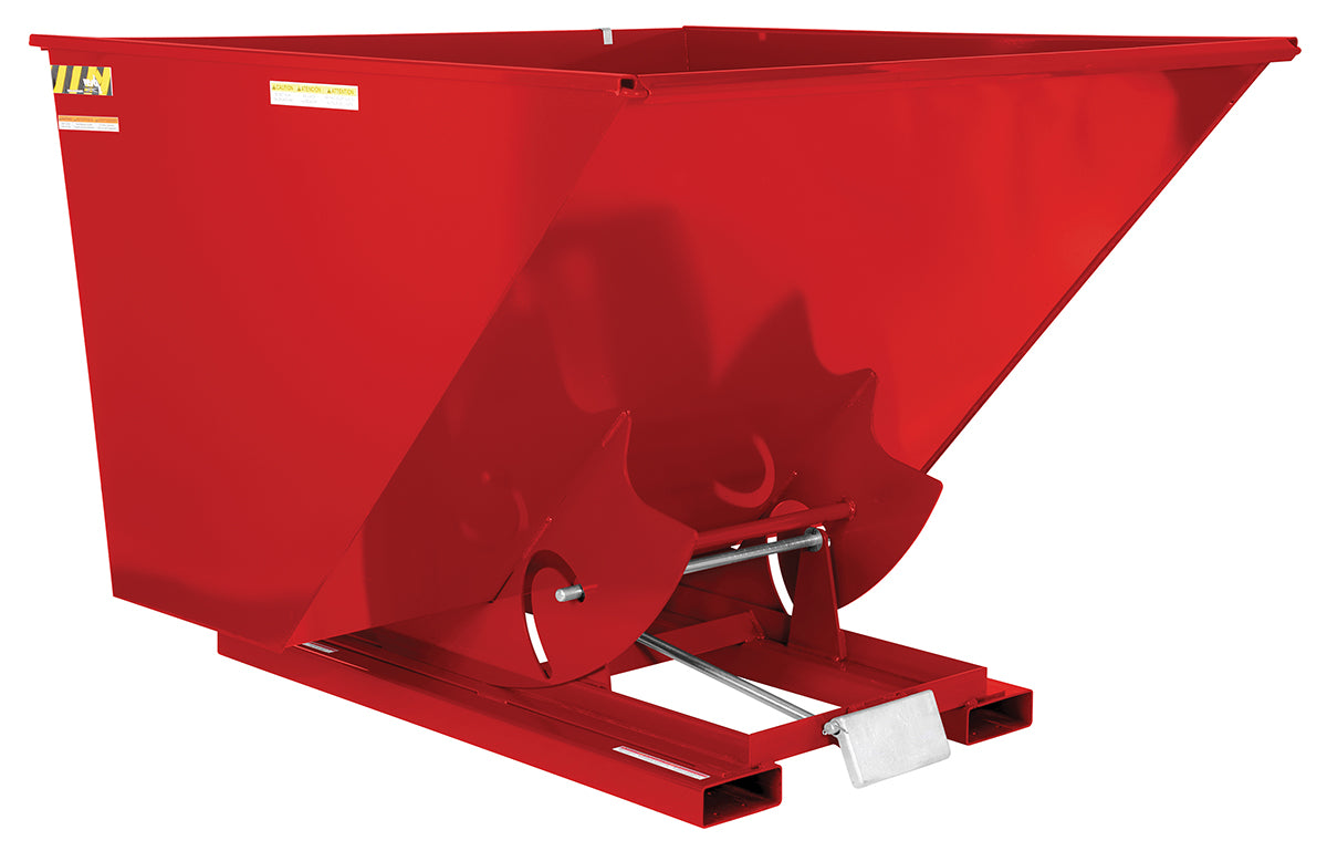 2-1/2 CuYd 70 Degree Light Duty Self Dumping Hopper w/ Bumper Release - Red