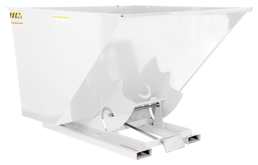 2-1/2 CuYd 70 Degree Light Duty Self Dumping Hopper w/ Bumper Release - White