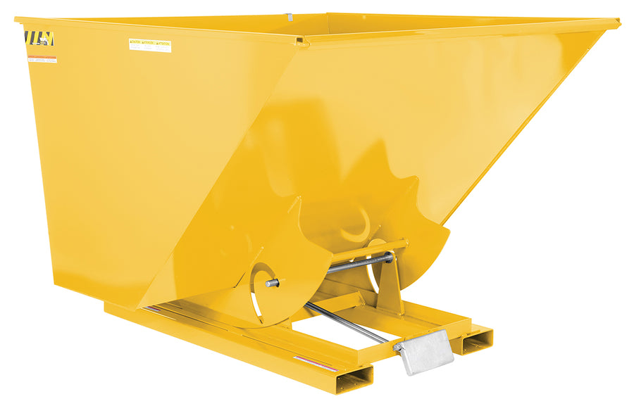 2-1/2 CuYd 70 Degree Light Duty Self Dumping Hopper w/ Bumper Release - Yellow