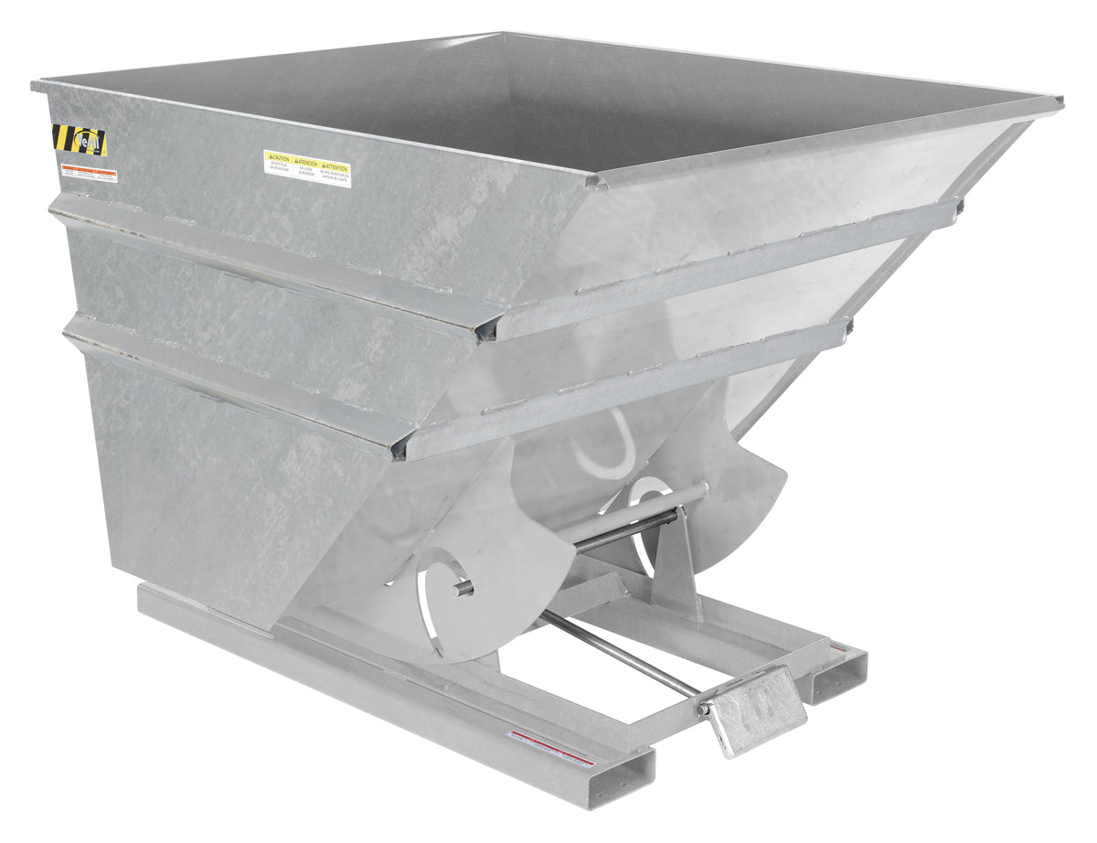 3 CuYd 70 Degree Heavy Duty Self Dumping Hopper w/ Bumper Release - Galvanized