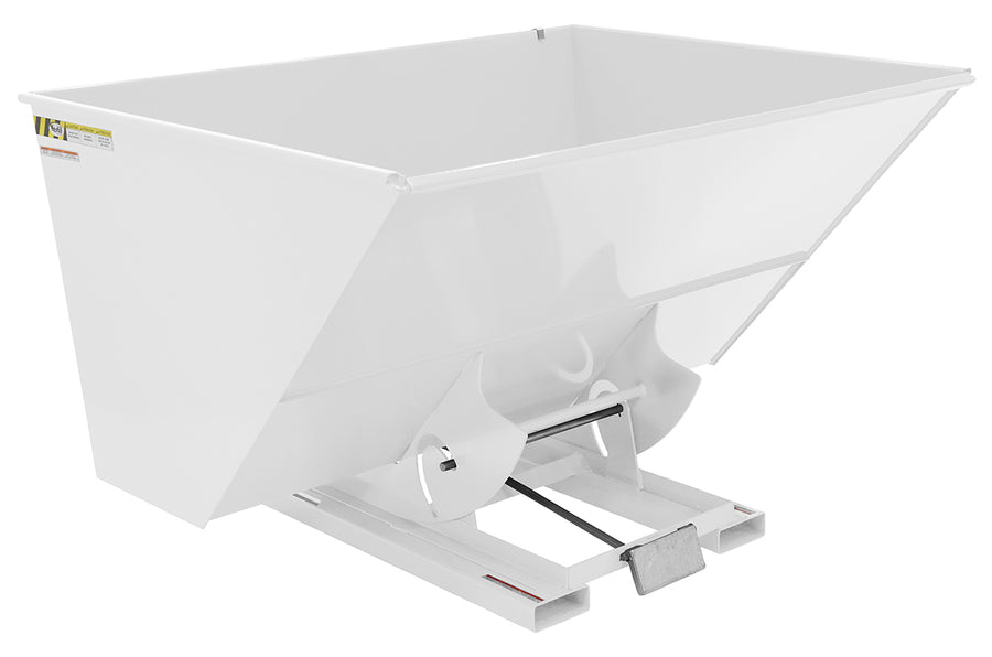 3 CuYd 70 Degree Heavy Duty Self Dumping Hopper w/ Bumper Release - White