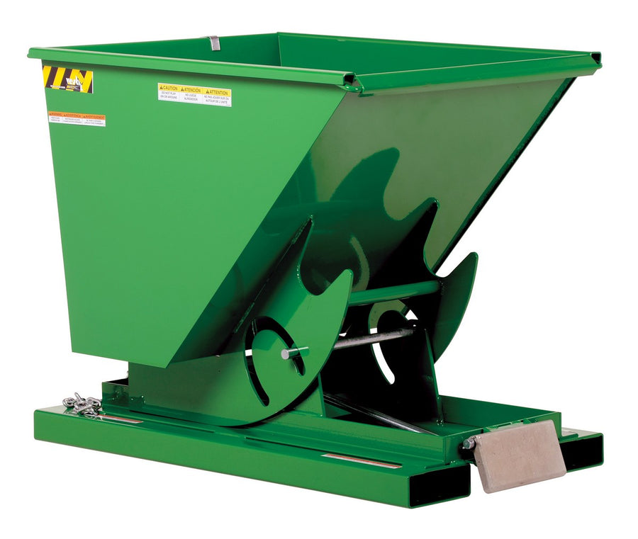1/3 CuYd 70 Degree Light Duty Self Dumping Hopper w/ Bumper Release - Green