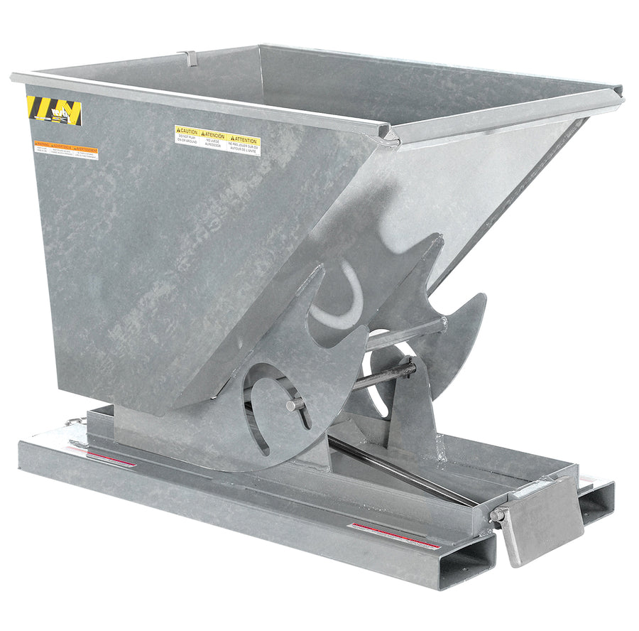 1/2 CuYd 70 Degree Heavy Duty Self Dumping Hopper w/ Bumper Release - Galvanized