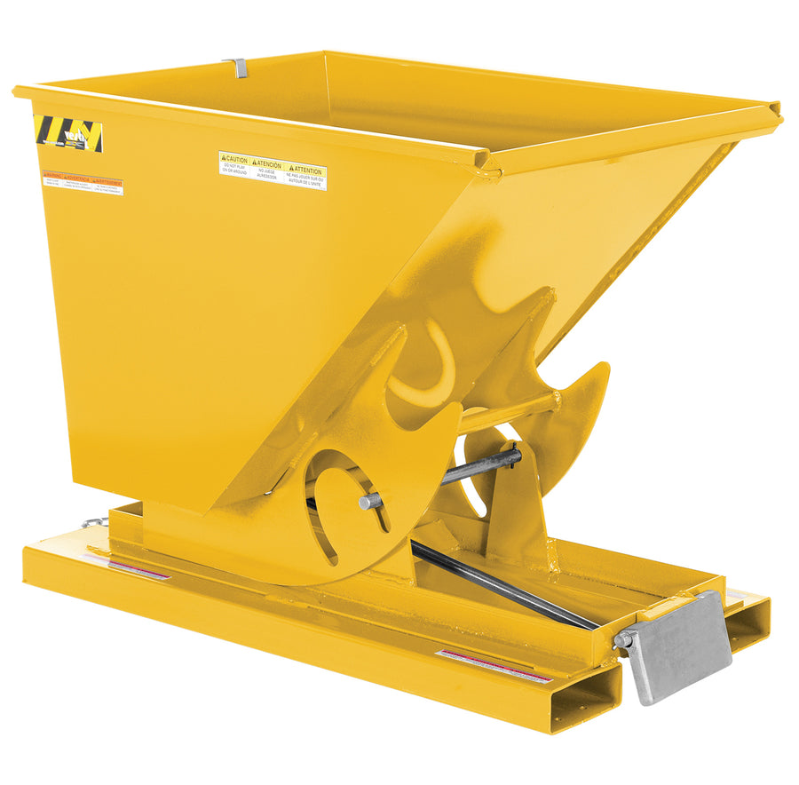 1/2 CuYd 70 Degree Light Duty Self Dumping Hopper w/ Bumper Release - Yellow